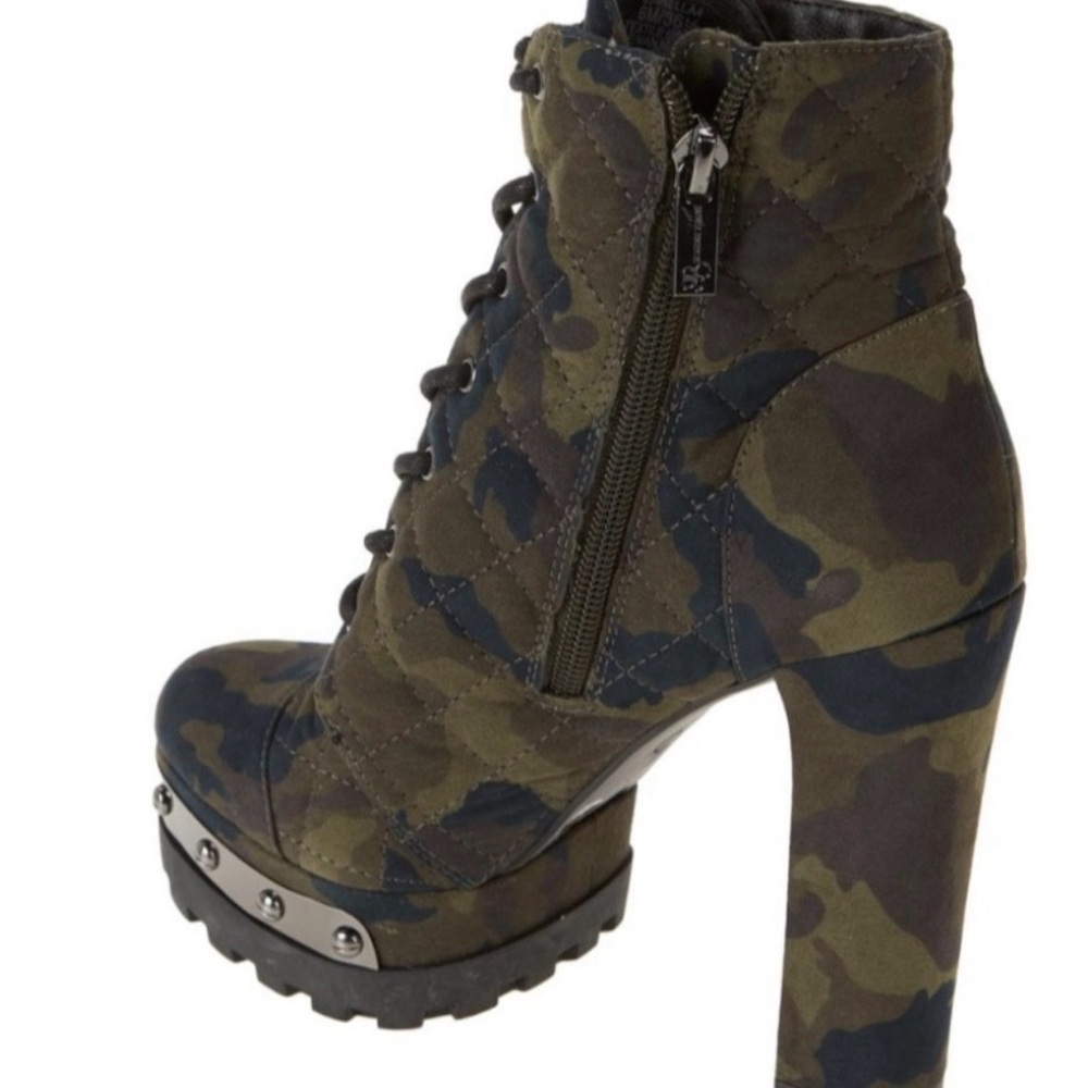 Jessica Simpson Green Combo Quilted Camo Ankle Boot - Picture 10 of 10